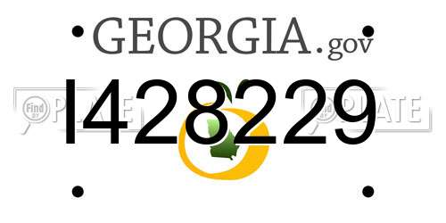 I428229 Georgia License Plate