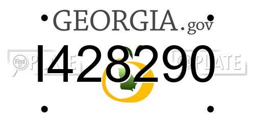 I428290 Georgia License Plate