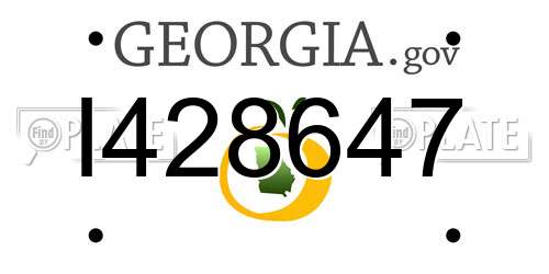 I428647 Georgia License Plate