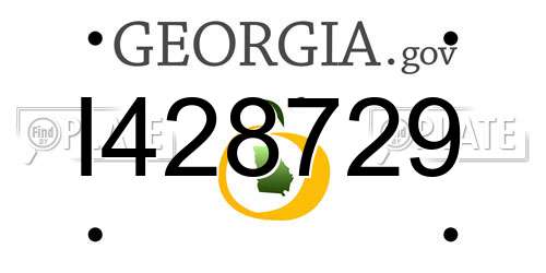 I428729 Georgia License Plate