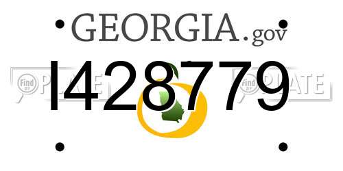 I428779 Georgia License Plate