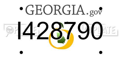 I428790 Georgia License Plate