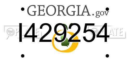 I429254 Georgia License Plate