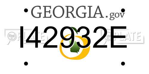 I42932E Georgia License Plate
