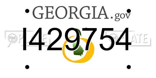 I429754 Georgia License Plate