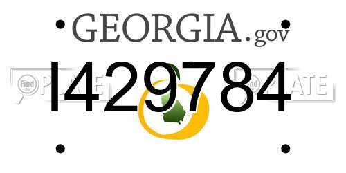 I429784 Georgia License Plate