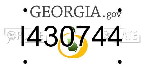 I430744 Georgia License Plate