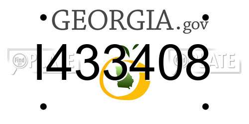 I433408 Georgia License Plate