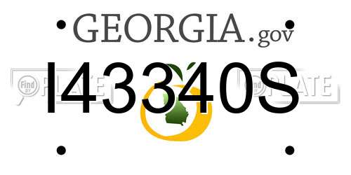 I43340S Georgia License Plate