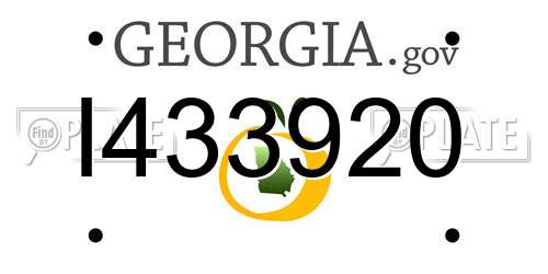 I433920 Georgia License Plate