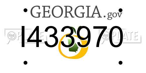 I433970 Georgia License Plate