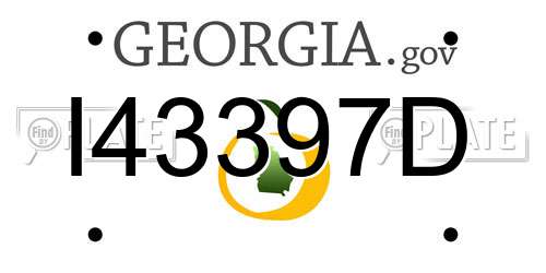I43397D Georgia License Plate