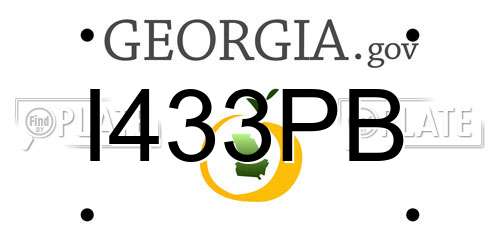 I433PB Georgia License Plate