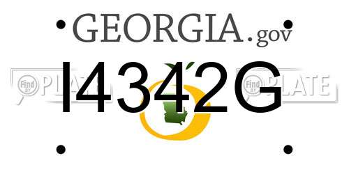 I4342G Georgia License Plate