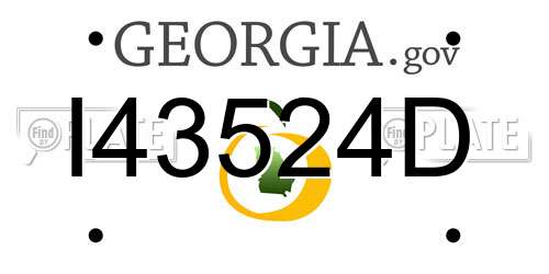 I43524D Georgia License Plate