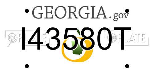 I43580T Georgia License Plate