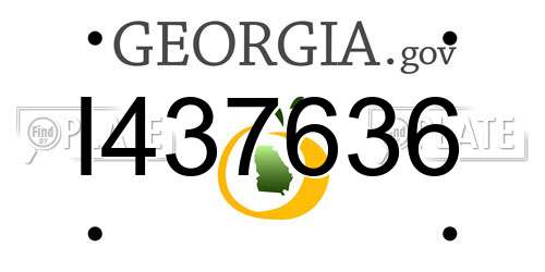 I437636 Georgia License Plate