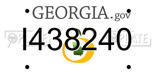 I438240 Georgia License Plate