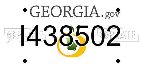 I438502 Georgia License Plate