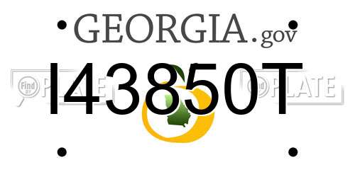 I43850T Georgia License Plate