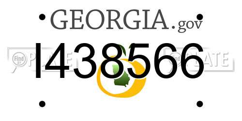 I438566 Georgia License Plate