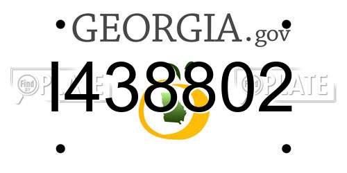 I438802 Georgia License Plate