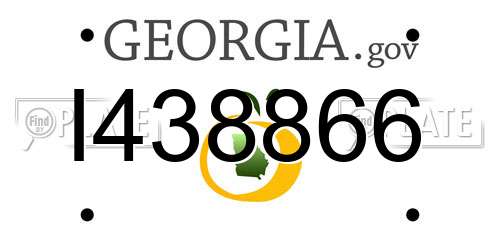 I438866 Georgia License Plate