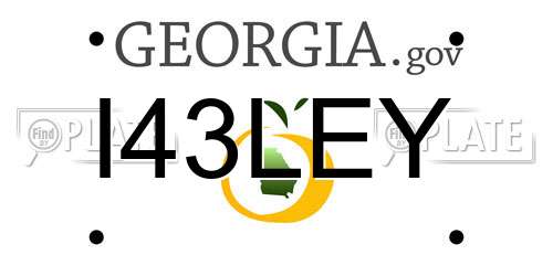 I43LEY Georgia License Plate