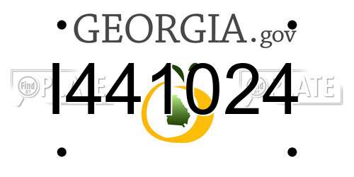 I441024 Georgia License Plate