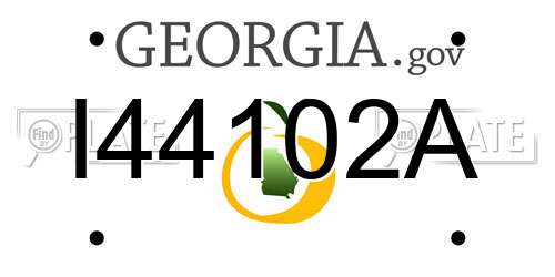 I44102A Georgia License Plate