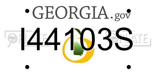 I44103S Georgia License Plate