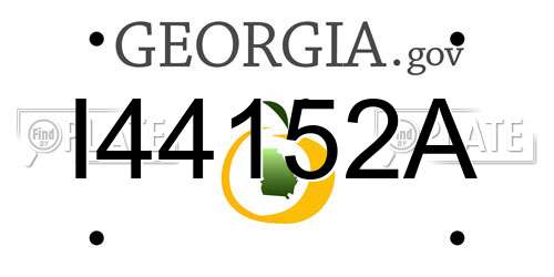 I44152A Georgia License Plate