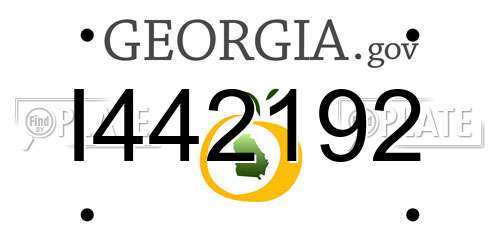 I442192 Georgia License Plate