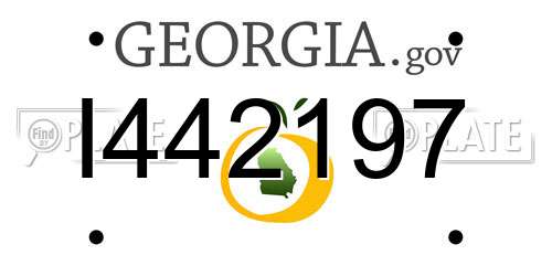 I442197 Georgia License Plate