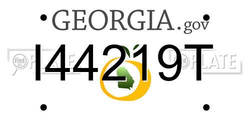 I44219T Georgia License Plate