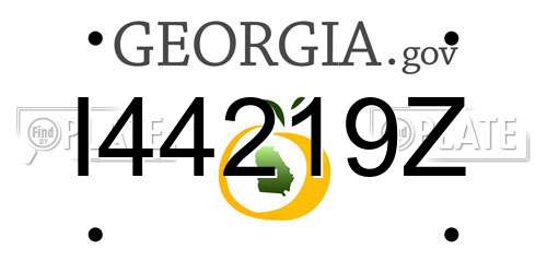I44219Z Georgia License Plate