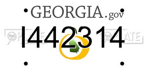 I442314 Georgia License Plate