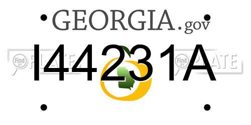 I44231A Georgia License Plate