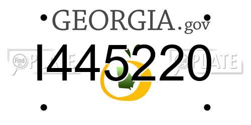I445220 Georgia License Plate