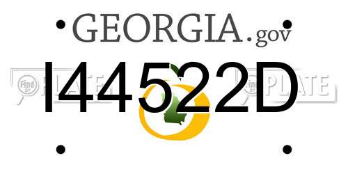 I44522D Georgia License Plate