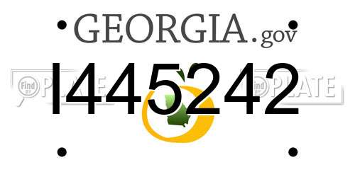 I445242 Georgia License Plate