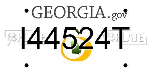 I44524T Georgia License Plate
