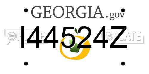 I44524Z Georgia License Plate