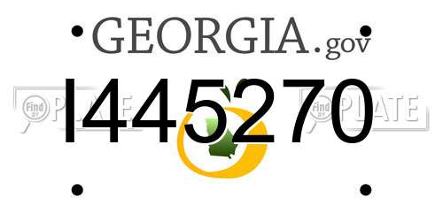 I445270 Georgia License Plate
