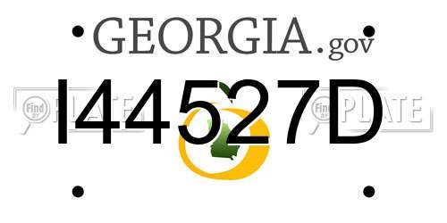 I44527D Georgia License Plate