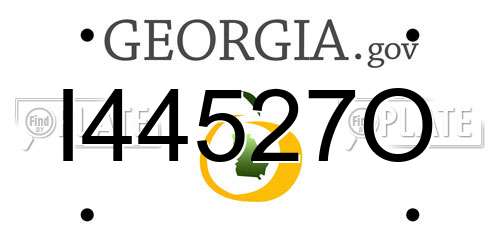 I44527O Georgia License Plate