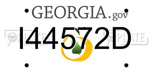 I44572D Georgia License Plate