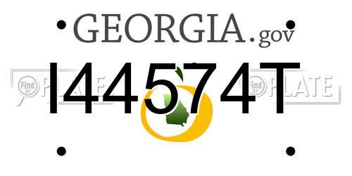 I44574T Georgia License Plate