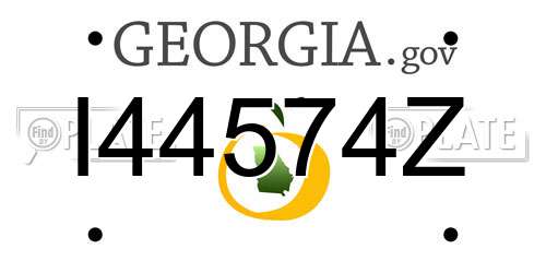 I44574Z Georgia License Plate
