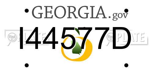 I44577D Georgia License Plate